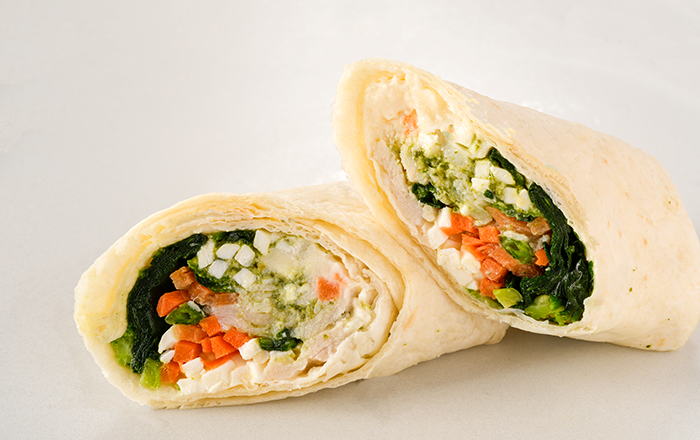 5種の野菜と香るバジルチキンのトルティーヤ